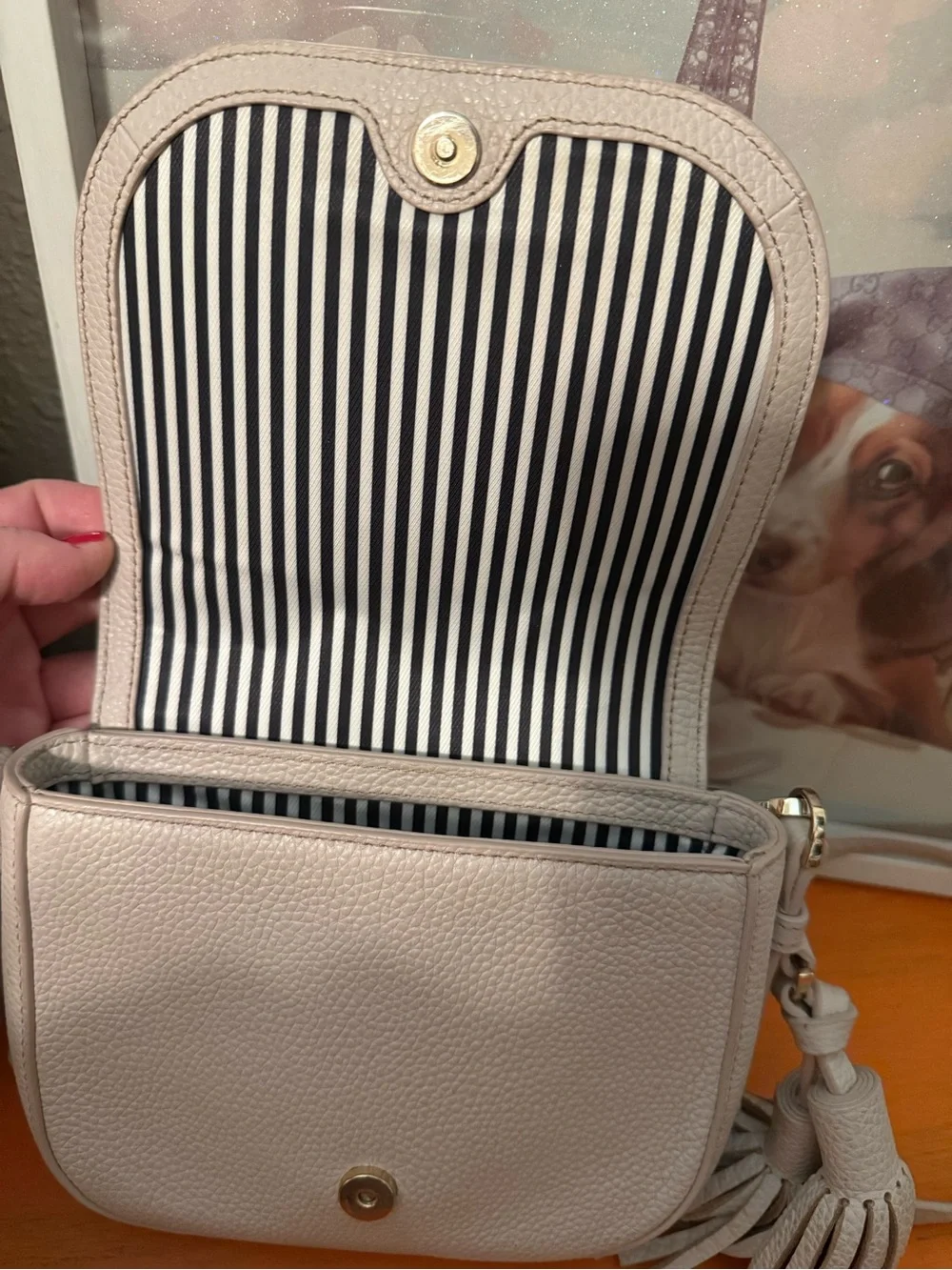 kate spade Small Pebbled Leather Crossbody Bag in Light Gray